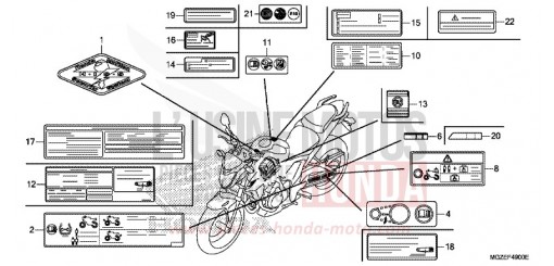 ETIQUETTE DE PRECAUTIONS CB500FAD de 2013
